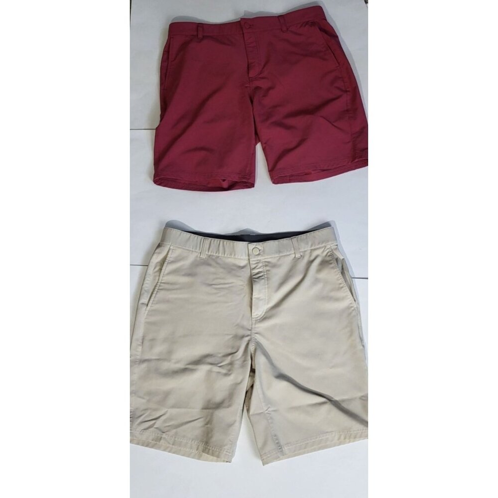 Soybu Mens Coastal Red and Cream Stretch Shorts Size 34 - Two Pairs